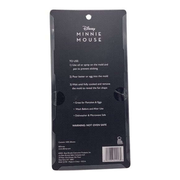 Disney Minnie Mouse 2 Silicone Breakfast Molds Pancakes or Eggs Black & Red 2021 - Picture 2 of 7